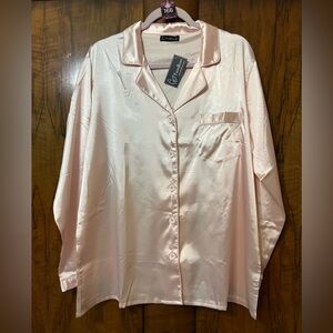 Elegant Blush Satin Pajama Top